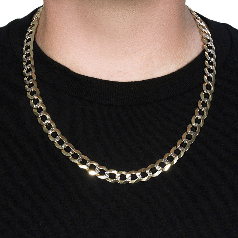 14k Two Tone Gold Pave Curb Chain (12.18 mm) - Premium Chains - Just $14375.99! Shop now at Pulse Designer Fashion