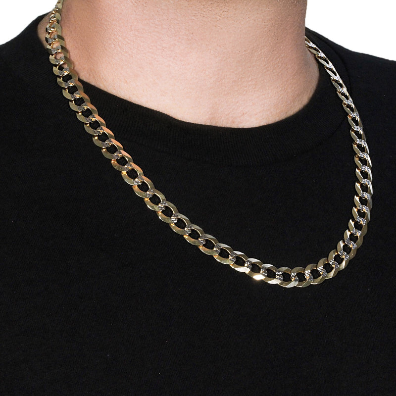 14k Two Tone Gold Pave Curb Chain (12.18 mm) - Premium Chains - Just $14375.99! Shop now at Pulse Designer Fashion