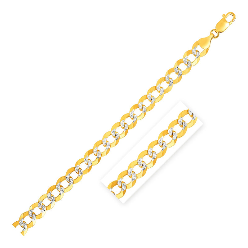 14k Two Tone Gold Pave Curb Chain (12.18 mm) - Premium Chains - Just $14375.99! Shop now at Pulse Designer Fashion