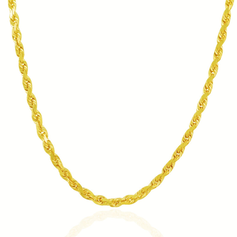 14k Yellow Gold Solid Diamond Cut Rope Chain (5.00 mm) - Premium Chains - Just $4371.99! Shop now at Pulse Designer Fashion