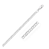 14k White Gold Solid Curb Bracelet (3.60 mm) - Premium Bracelets - Just $471.99! Shop now at Pulse Designer Fashion