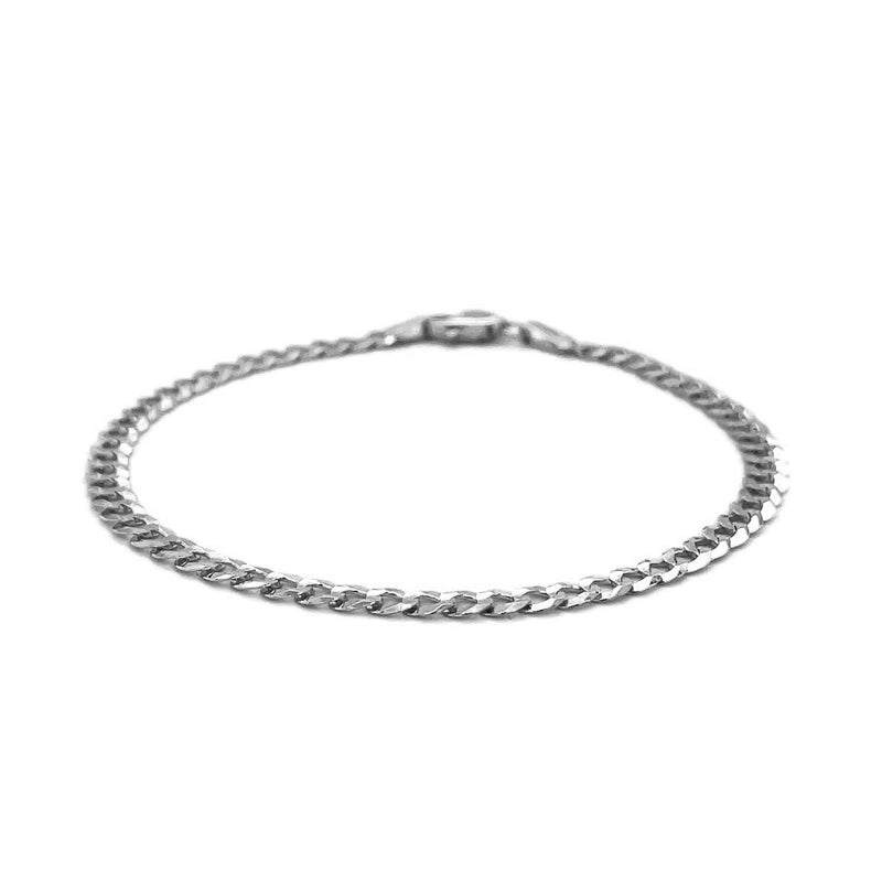 14k White Gold Solid Curb Bracelet (3.60 mm) - Premium Bracelets - Just $471.99! Shop now at Pulse Designer Fashion