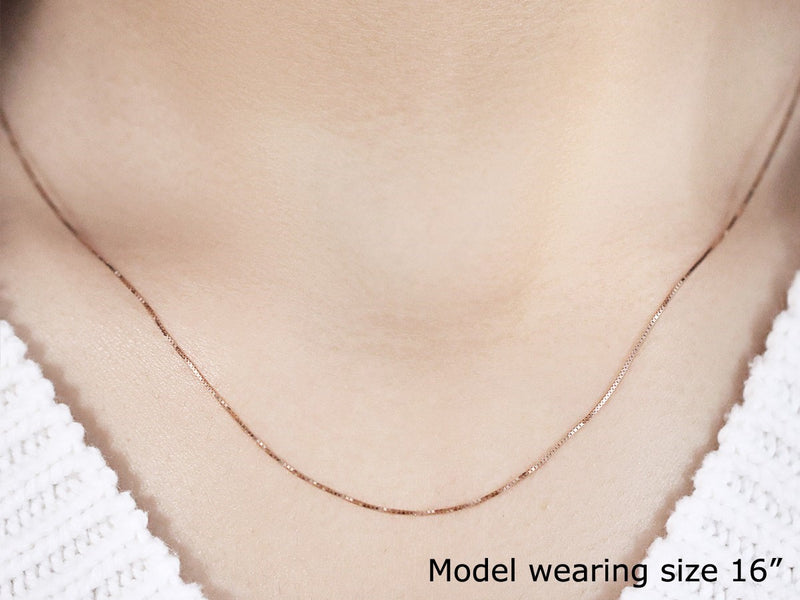 14k Rose Gold Classic Box Chain (0.45 mm) - Premium Chains - Just $124.99! Shop now at Pulse Designer Fashion