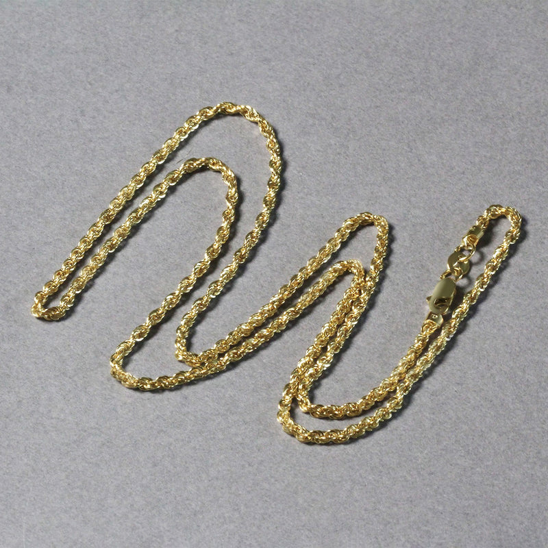 14k Yellow Gold Light Rope Chain (2.00 mm) - Premium Chains - Just $291.99! Shop now at Pulse Designer Fashion