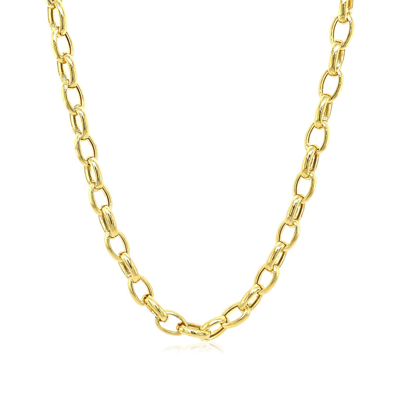 14k Yellow Gold Oval Rolo Chain (4.60 mm) - Premium Chains - Just $1242.99! Shop now at Pulse Designer Fashion