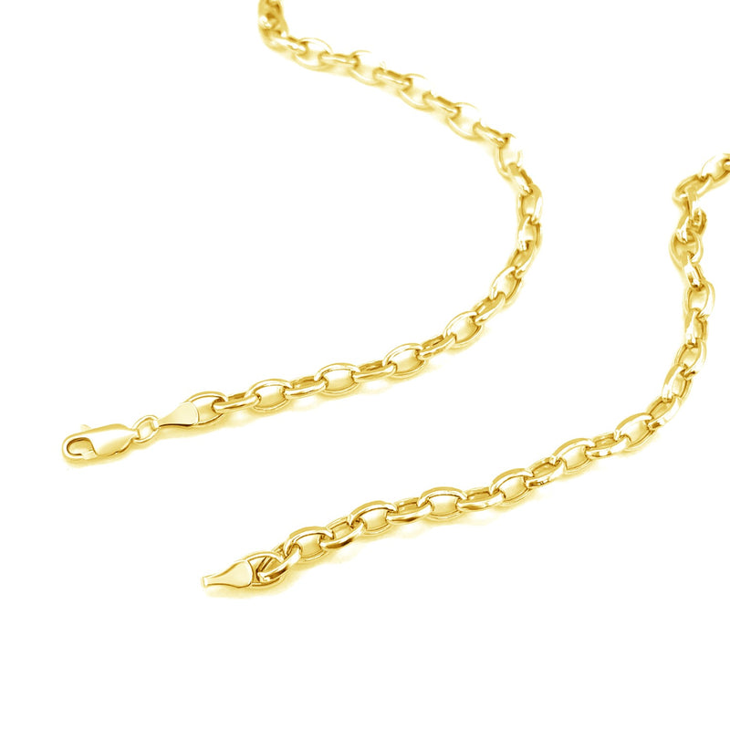 14k Yellow Gold Oval Rolo Chain (4.60 mm) - Premium Chains - Just $1242.99! Shop now at Pulse Designer Fashion