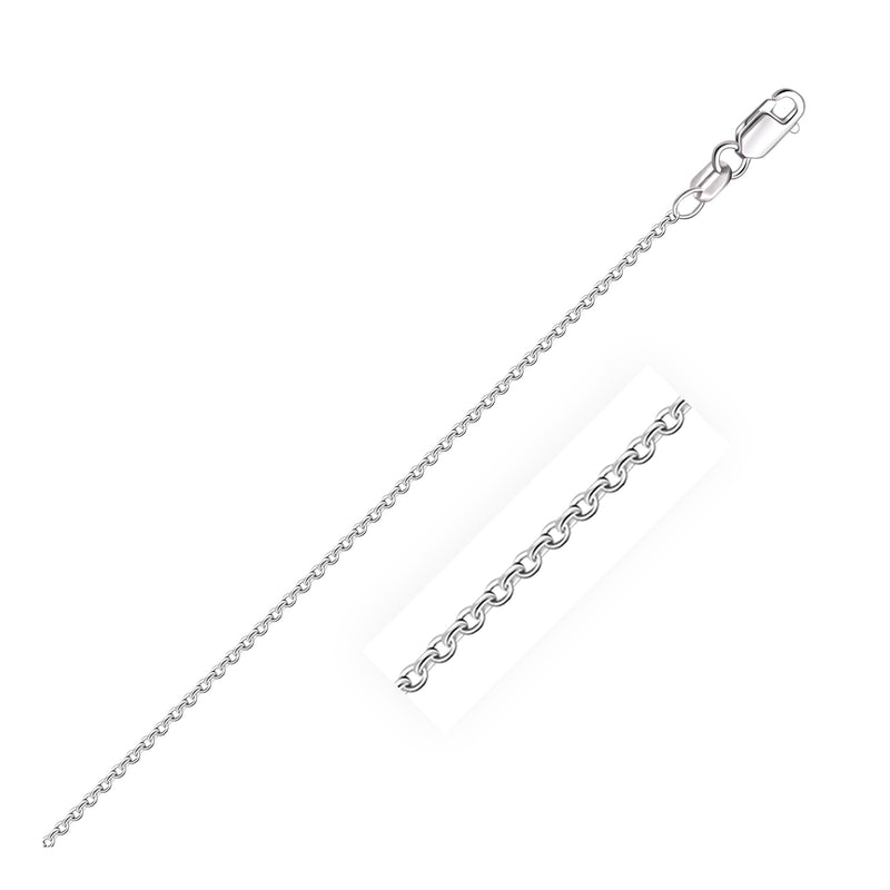 18k White Gold Round Cable Chain (1.50 mm) - Premium Chains - Just $564.99! Shop now at Pulse Designer Fashion