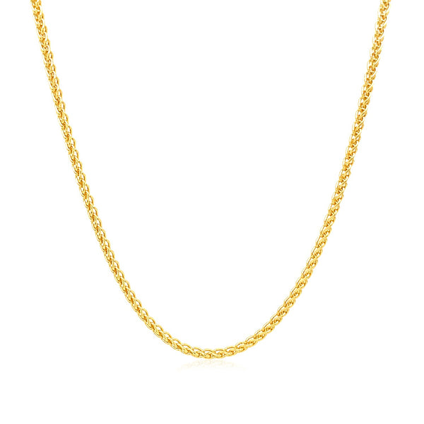 14k Yellow Gold Round Wheat Chain (1.50 mm) - Premium Chains - Just $747.99! Shop now at Pulse Designer Fashion