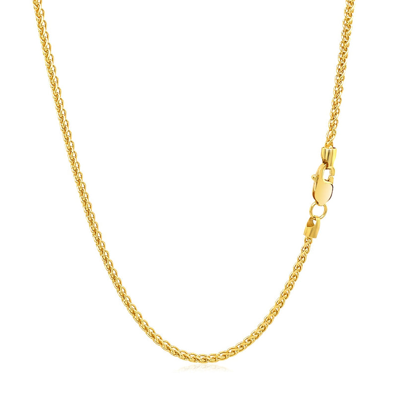 14k Yellow Gold Round Wheat Chain (1.50 mm) - Premium Chains - Just $747.99! Shop now at Pulse Designer Fashion