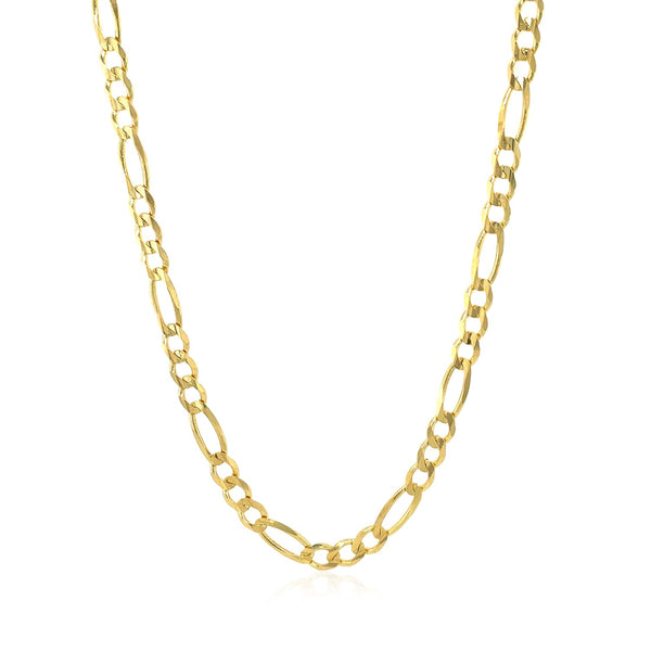 14k Yellow Gold Solid Figaro Chain (3.80 mm) - Premium Chains - Just $1308.99! Shop now at Pulse Designer Fashion