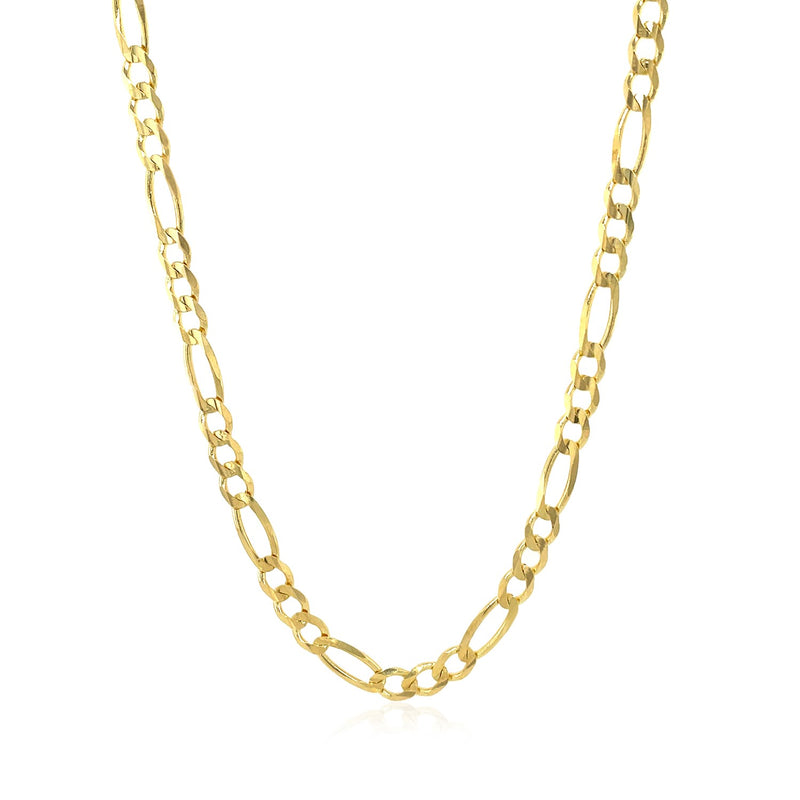 14k Yellow Gold Solid Figaro Chain (3.80 mm) - Premium Chains - Just $1308.99! Shop now at Pulse Designer Fashion