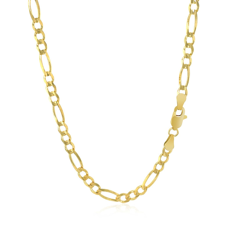 14k Yellow Gold Solid Figaro Chain (3.80 mm) - Premium Chains - Just $1308.99! Shop now at Pulse Designer Fashion