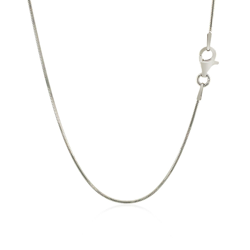 Sterling Silver Rhodium Plated Octagonal Snake Chain (0.90 mm) - Premium Chains - Just $42.99! Shop now at Pulse Designer Fashion