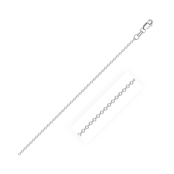 14k White Diamond Cut Cable Link Chain (0.87 mm) - Premium Chains - Just $184.99! Shop now at Pulse Designer Fashion