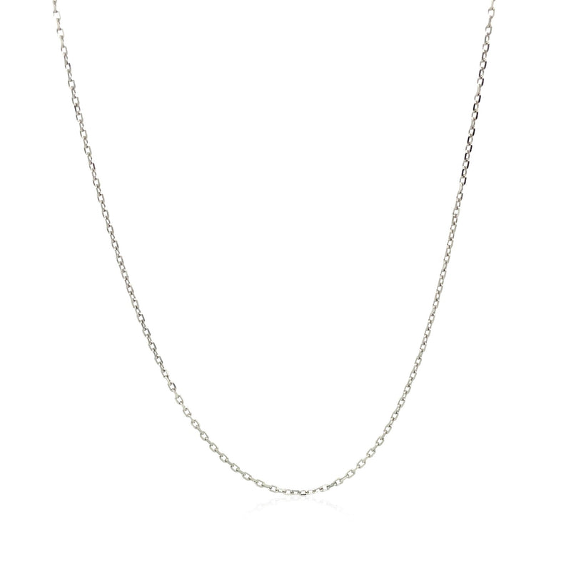 14k White Diamond Cut Cable Link Chain (0.87 mm) - Premium Chains - Just $184.99! Shop now at Pulse Designer Fashion