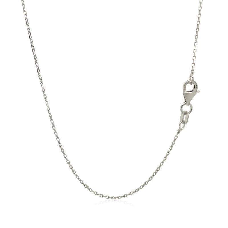 14k White Diamond Cut Cable Link Chain (0.87 mm) - Premium Chains - Just $184.99! Shop now at Pulse Designer Fashion