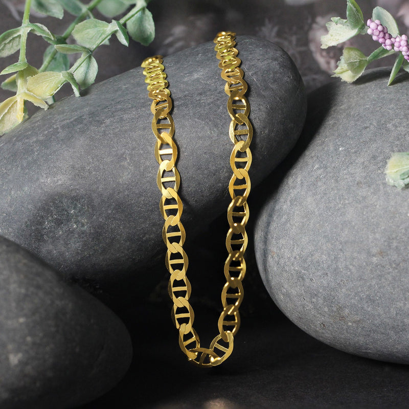 14k Yellow Gold Mariner Link Chain (5.10 mm) - Premium Chains - Just $1605.99! Shop now at Pulse Designer Fashion