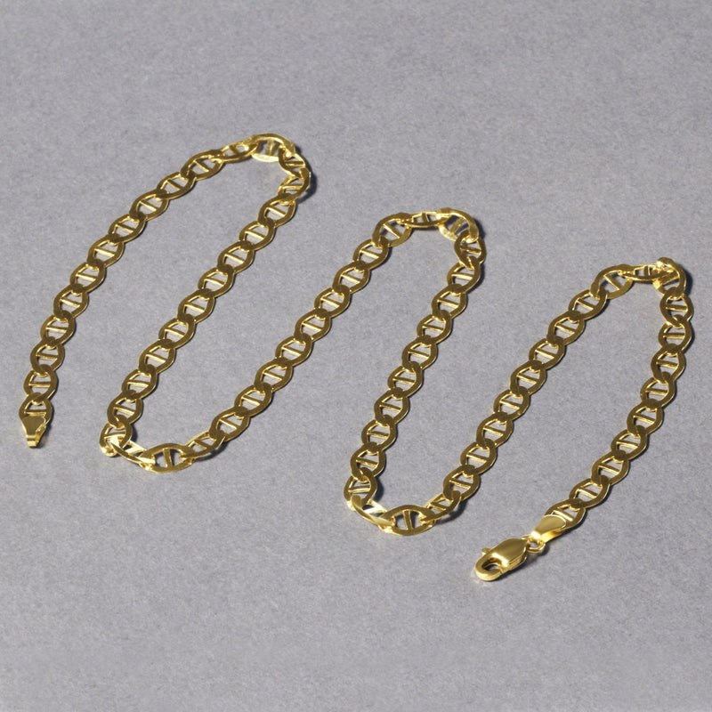 14k Yellow Gold Mariner Link Chain (5.10 mm) - Premium Chains - Just $1605.99! Shop now at Pulse Designer Fashion