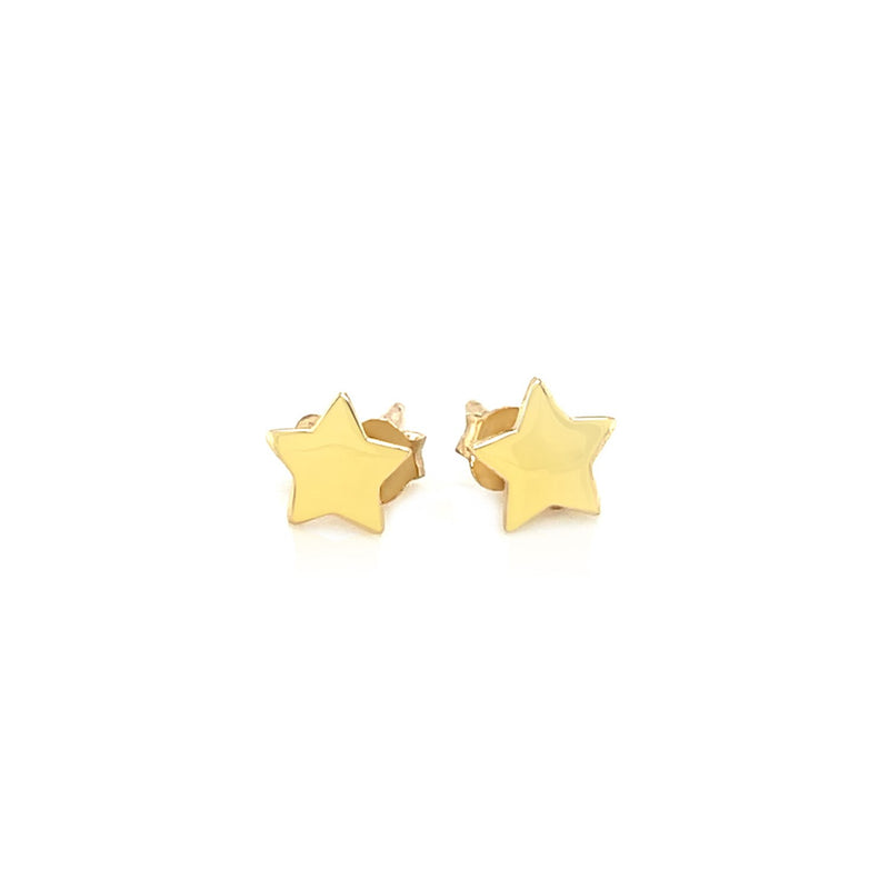 14k Yellow Gold Post Earrings with Stars(6.5mm) - Premium Earrings - Just $179.99! Shop now at Pulse Designer Fashion