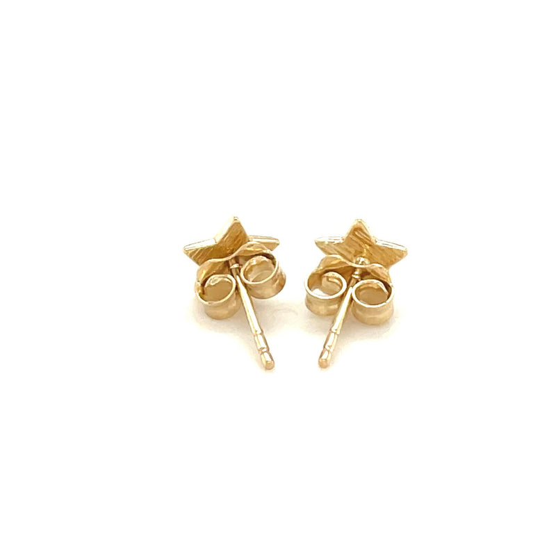 14k Yellow Gold Post Earrings with Stars(6.5mm) - Premium Earrings - Just $179.99! Shop now at Pulse Designer Fashion