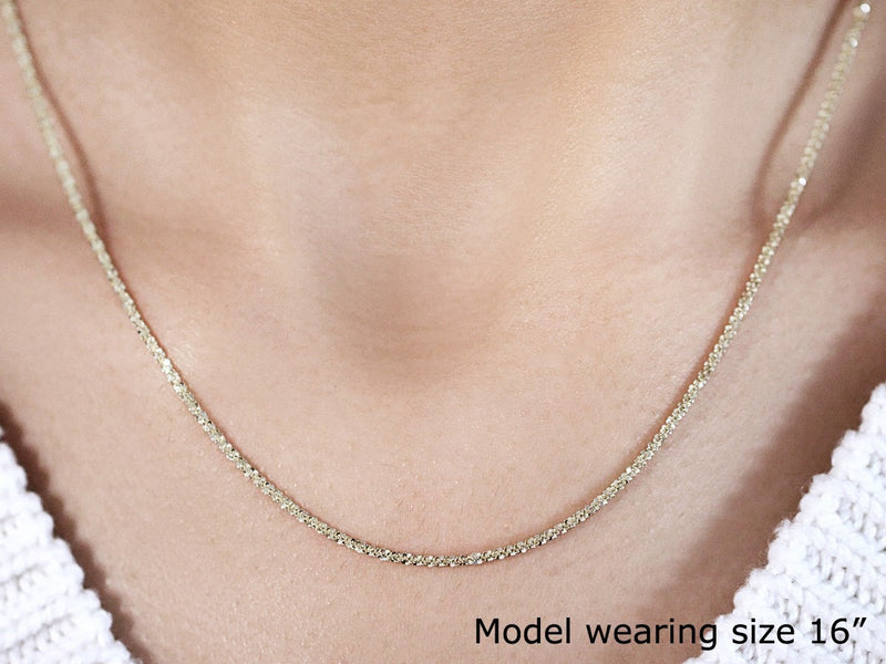 10k Yellow Gold Sparkle Chain 1.50 mm) - Premium Chains - Just $289.99! Shop now at Pulse Designer Fashion