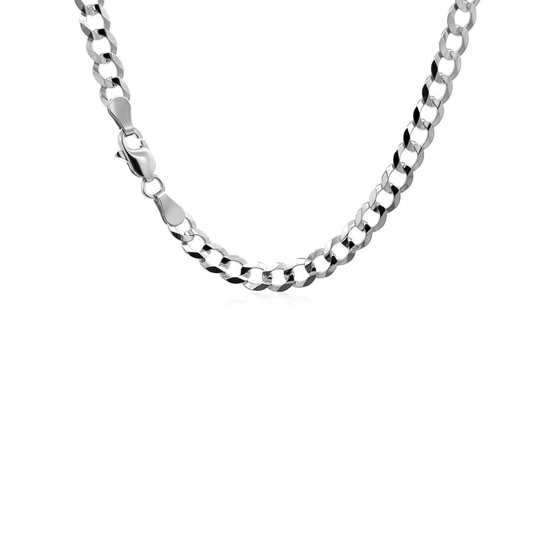 14k White Gold Solid Curb Chain (4.70 mm) - Premium Chains - Just $1785.99! Shop now at Pulse Designer Fashion