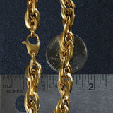 Double Oval Link Chain Bracelet in 14k Yellow Gold (10.00 mm) - Premium Bracelets - Just $1488.99! Shop now at Pulse Designer Fashion