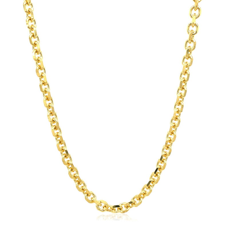 14k Yellow Gold Diamond Cut Cable Link Chain (3.70 mm) - Premium Chains - Just $2689.99! Shop now at Pulse Designer Fashion