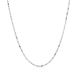 14k White Gold Diamond-Cut Alternating Bead Chain (1.10 mm) - Premium Chains - Just $379.99! Shop now at Pulse Designer Fashion