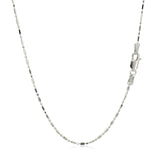 14k White Gold Diamond-Cut Alternating Bead Chain (1.10 mm) - Premium Chains - Just $379.99! Shop now at Pulse Designer Fashion