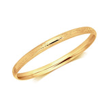 14k Yellow Gold Dome Style Childrens Bangle with Diamond Cuts (5.50 mm) - Premium Bangles - Just $548.99! Shop now at Pulse Designer Fashion