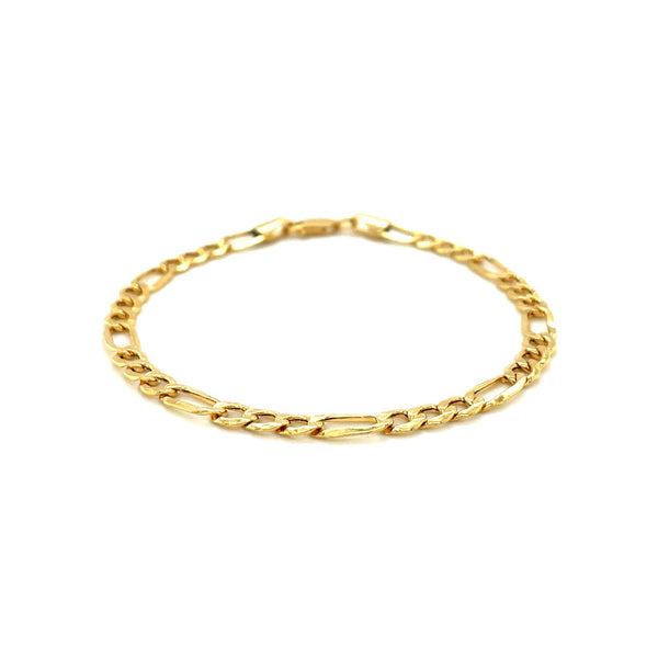 14k Yellow Gold Lite Figaro Bracelet (4.70 mm) - Premium Bracelets - Just $418.99! Shop now at Pulse Designer Fashion