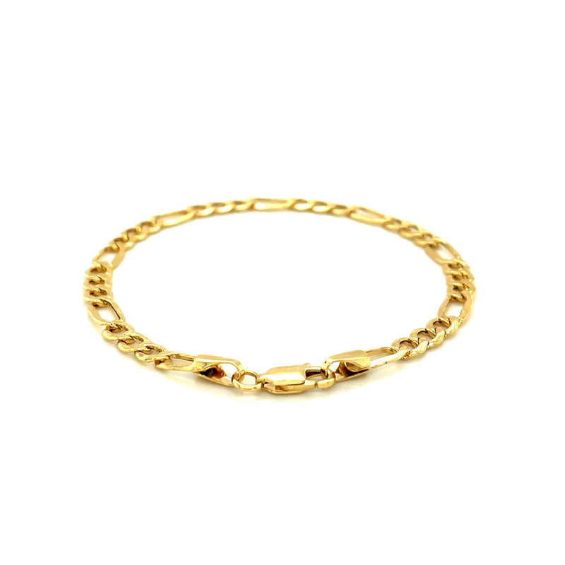 14k Yellow Gold Lite Figaro Bracelet (4.70 mm) - Premium Bracelets - Just $418.99! Shop now at Pulse Designer Fashion