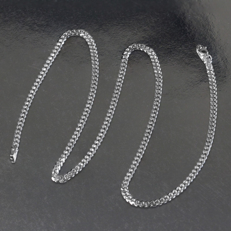 14k White Gold Solid Curb Chain (2.60 mm) - Premium Chains - Just $629.99! Shop now at Pulse Designer Fashion