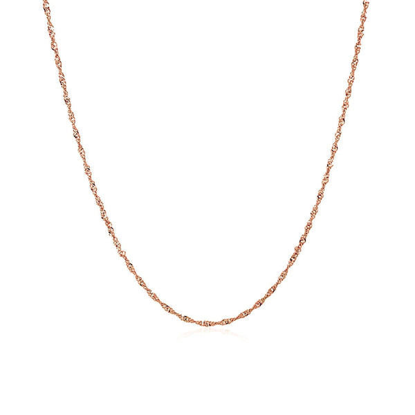 14k Rose Gold Singapore Chain (1.10 mm) - Premium Chains - Just $172.99! Shop now at Pulse Designer Fashion