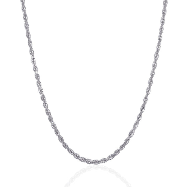 14k White Gold Solid Diamond Cut Rope Chain (3.00 mm) - Premium Chains - Just $1780.99! Shop now at Pulse Designer Fashion