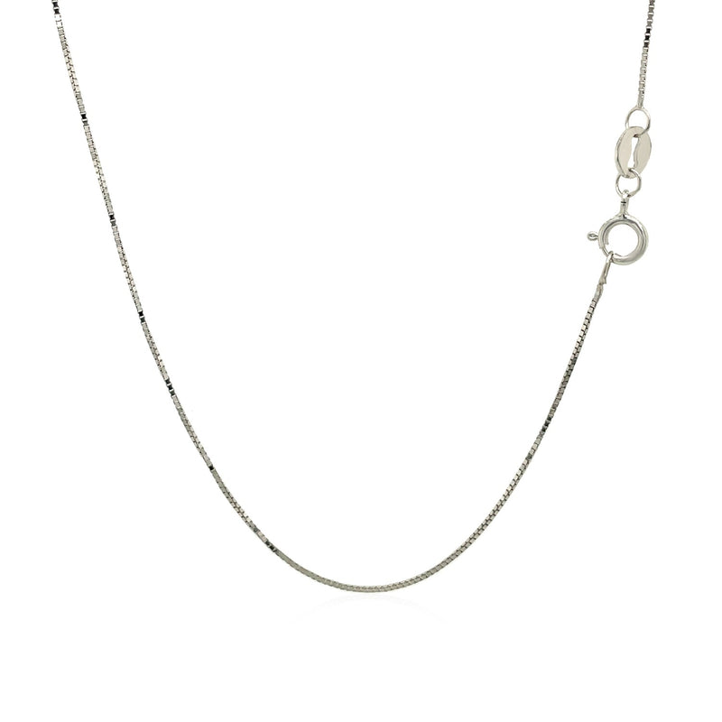 14k White Gold Classic Box Chain (0.60 mm) - Premium Chains - Just $146.99! Shop now at Pulse Designer Fashion