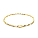 14k Yellow Gold Solid Diamond Cut Rope Bracelet (2.50 mm) - Premium Bracelets - Just $465.99! Shop now at Pulse Designer Fashion