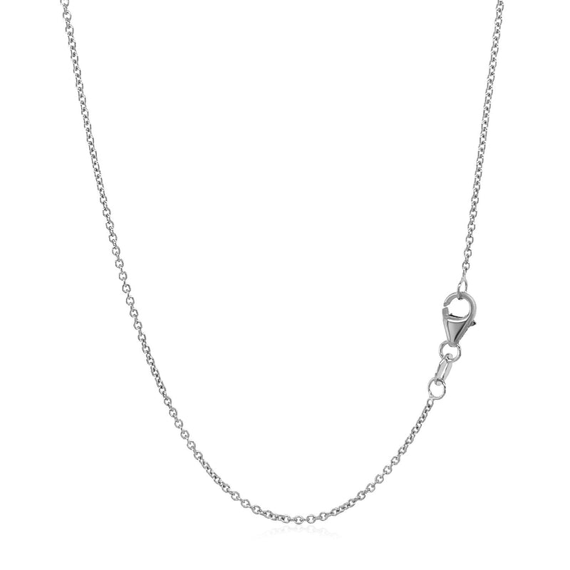 14k White Gold Round Cable Link Chain (1.20 mm) - Premium Chains - Just $297.99! Shop now at Pulse Designer Fashion