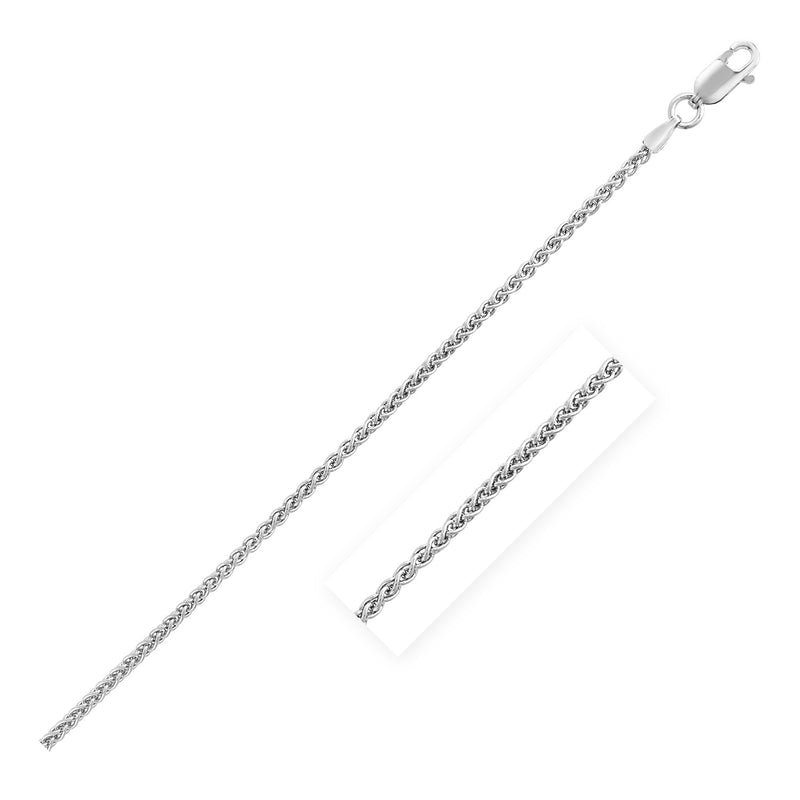 Sterling Silver Rhodium Plated Wheat Chain (1.90 mm) - Premium Chains - Just $58.99! Shop now at Pulse Designer Fashion