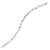 14k White Gold Heart Shape Textured Bracelet (6.35 mm) - Premium Bracelets - Just $868.99! Shop now at Pulse Designer Fashion