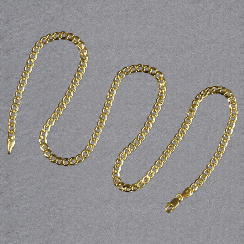 14k Yellow Gold Curb Chain (4.40 mm) - Premium Chains - Just $889.99! Shop now at Pulse Designer Fashion