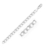 Rhodium Plated Sterling Silver Curb Style Chain (7.20 mm) - Premium Chains - Just $222.99! Shop now at Pulse Designer Fashion