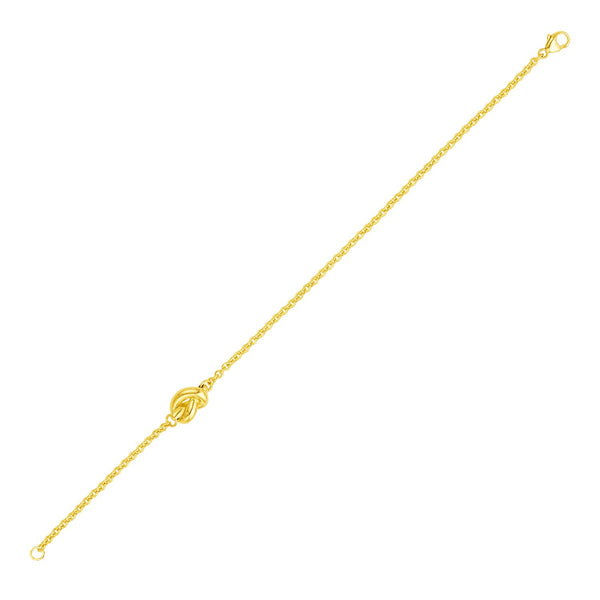 14k Yellow Gold Chain Bracelet with Polished Knot (7.50 mm) - Premium Bracelets - Just $444.99! Shop now at Pulse Designer Fashion