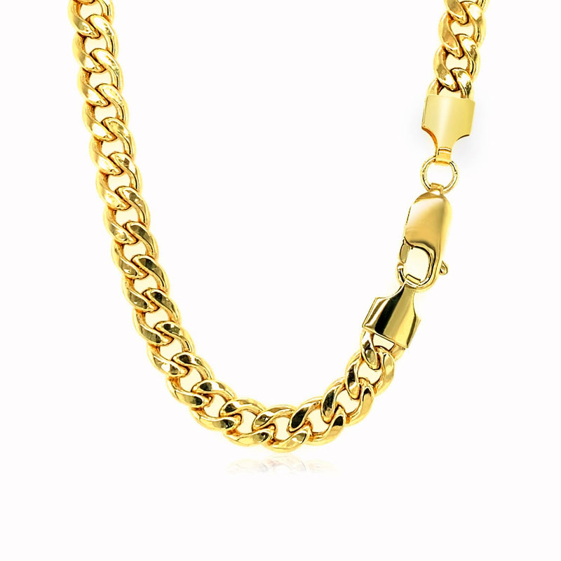 5.5mm 10k Yellow Gold Light Miami Cuban Chain - Premium Chains - Just $2158.99! Shop now at Pulse Designer Fashion