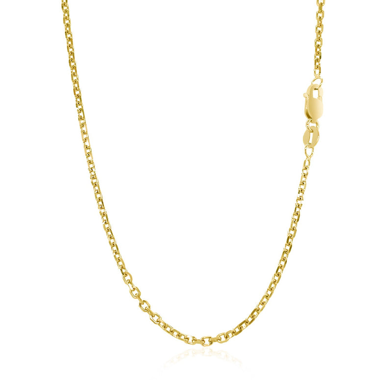 14k Yellow Gold Diamond Cut Cable Link Chain (1.90 mm) - Premium Chains - Just $535.99! Shop now at Pulse Designer Fashion