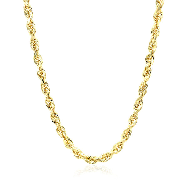 10k Yellow Gold Solid Diamond Cut Rope Chain (4.00 mm) - Premium Chains - Just $1891.99! Shop now at Pulse Designer Fashion