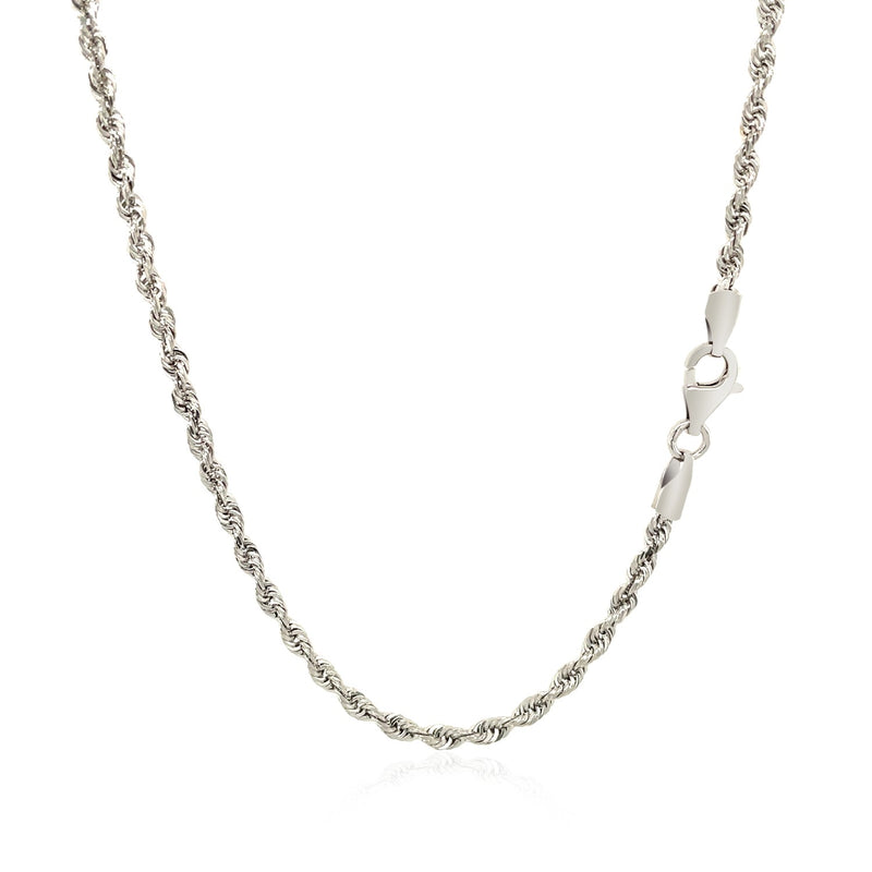 14k White Gold Solid Diamond Cut Rope Chain (2.50 mm) - Premium Chains - Just $946.99! Shop now at Pulse Designer Fashion