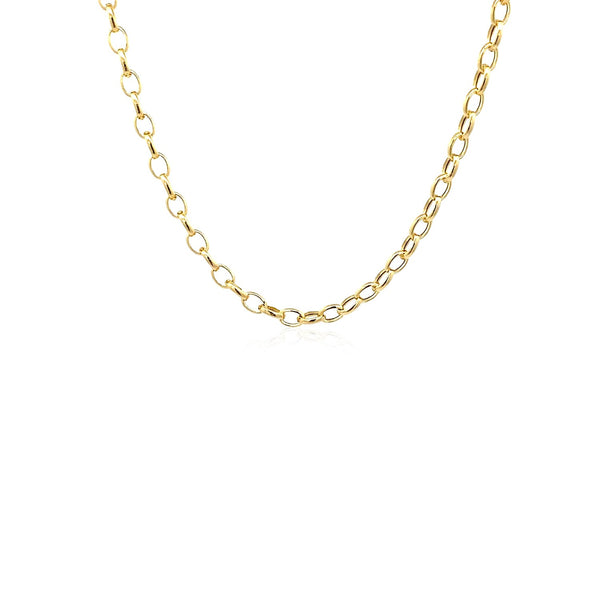 14k Yellow Gold Oval Rolo Chain (3.20 mm) - Premium Chains - Just $594.99! Shop now at Pulse Designer Fashion