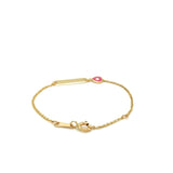 14k Yellow Gold 5 1/2 inch Childrens ID Bracelet with Enameled Heart (1.00 mm) - Premium Bracelets - Just $222.99! Shop now at Pulse Designer Fashion